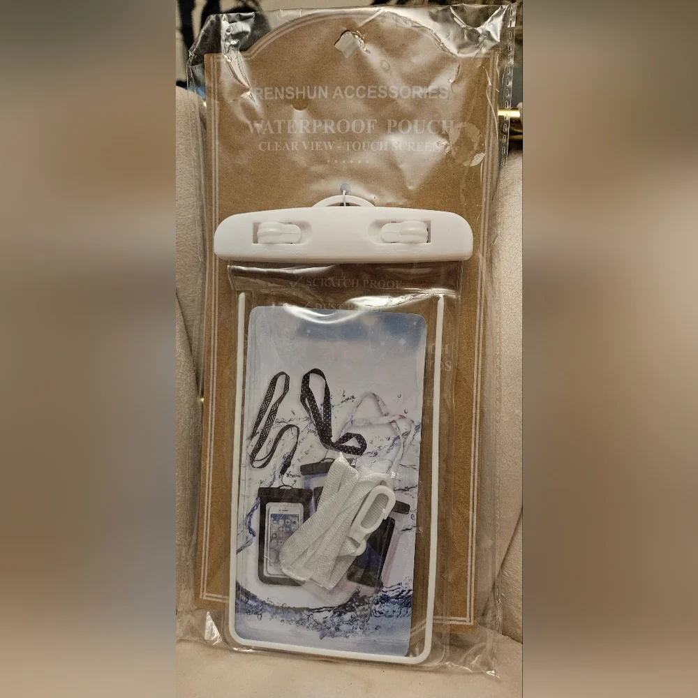 Renshun Clear Waterproof Pouch - White Touchscreen NEW